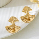 Массивные серьги-пусеты абстрактная чеканка CJQ30774