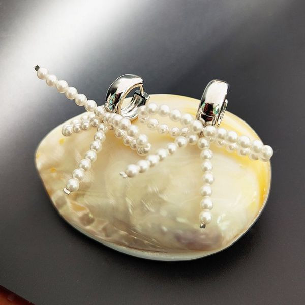 Серьги-кольца с жемчужными бантами CJL94411