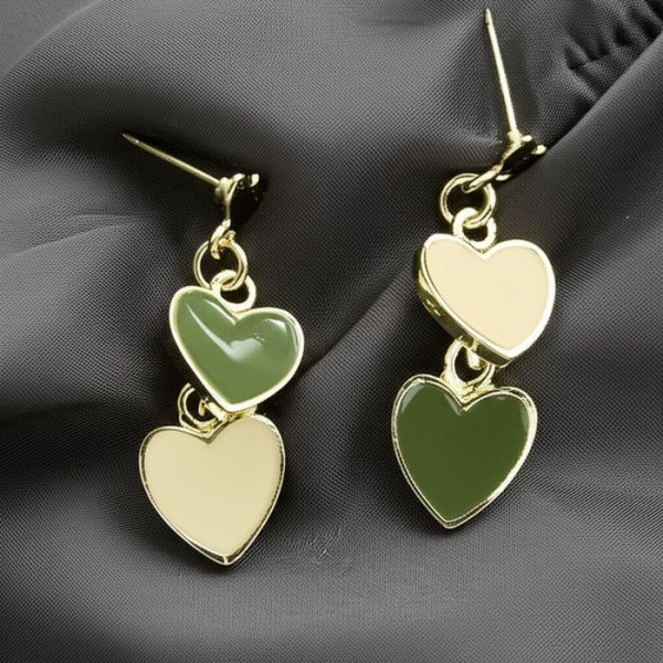 Серьги-пусеты с двойными сердцами 1J11662CJJ