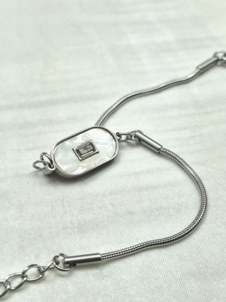 Браслет цепочка со стальной пластиной J11186CJJ