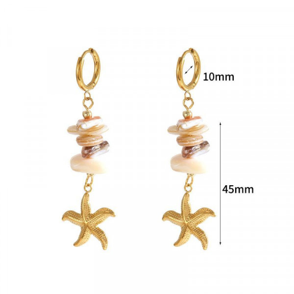 Серьги-пусеты Морские с каменной крошкой CJN31980