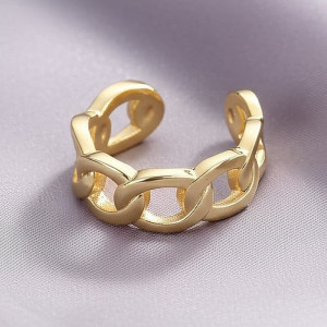 Кольцо-цепочка с крупными матовыми звеньями M94924MSK