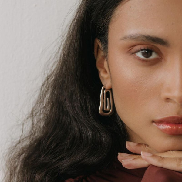 Серьги Висячие абстрактная геометрия зеркальные CJL16746