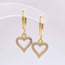 Висячие серьги с сердцами из страз CJD80010