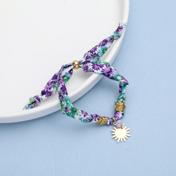 Браслет текстильный с подвеской в форме сердца CJP37817