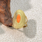 Массивное кольцо-щит с яркой центральной вставкой CJP52671