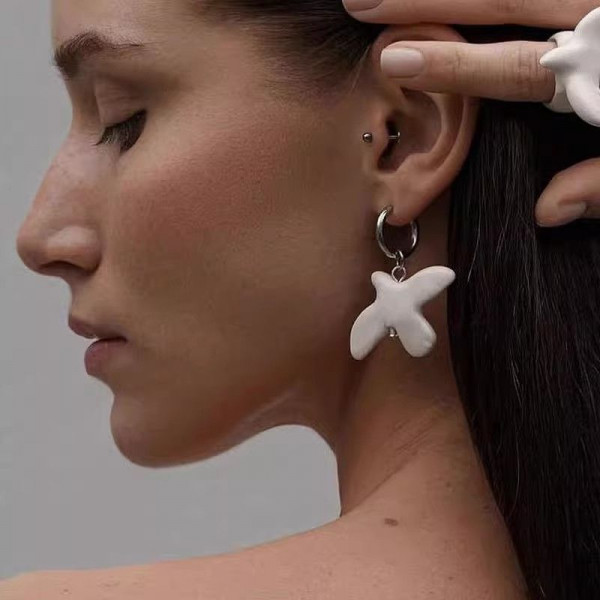 Серьги-конго висячие ювелирный сплав акрил горлица 1J11908CJJ