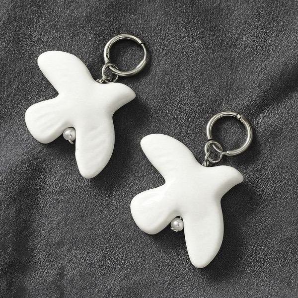 Серьги-подвески «Белые птицы» 1J11908CJJ