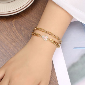 Браслет двойная цепочка с сердцем N83510