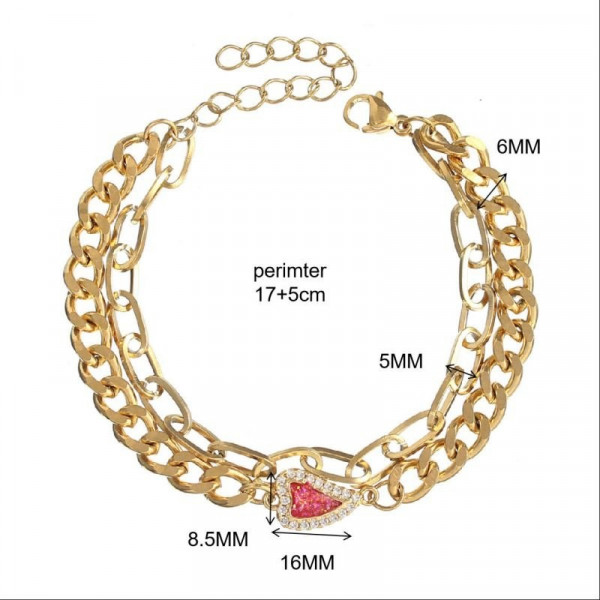 Браслет двойная цепочка с сердцем N83510