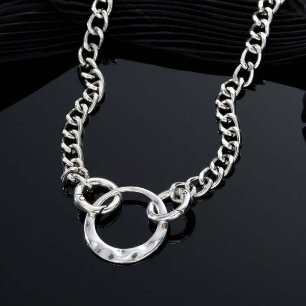 Цепь с крупным плетением и тремя соединенными кольцами CJQ12048