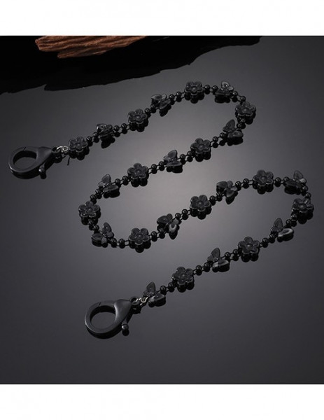 Цепочка для очков черная из матовых звезд U80841