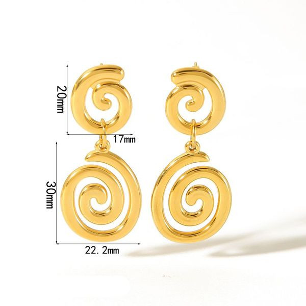 Серьги Висячие Двойные спирали CJL88375