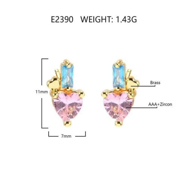 Серьги медь с напылением золотом J11016CJJ