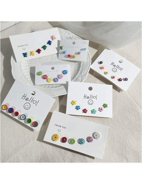 Набор нежных матовых пусет в форме маленьких сердечек Z60113