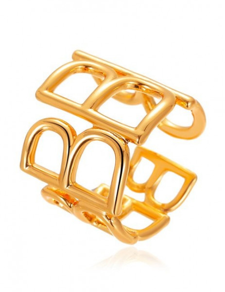 Широкое ажурное кольцо с геометрическим плетением Z00116