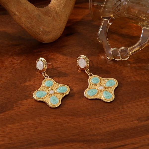 Серьги Висячие Клевер четырехцветный CJN90530