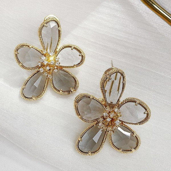 Серьги цветы ювелирный сплав 1J12358CJJ