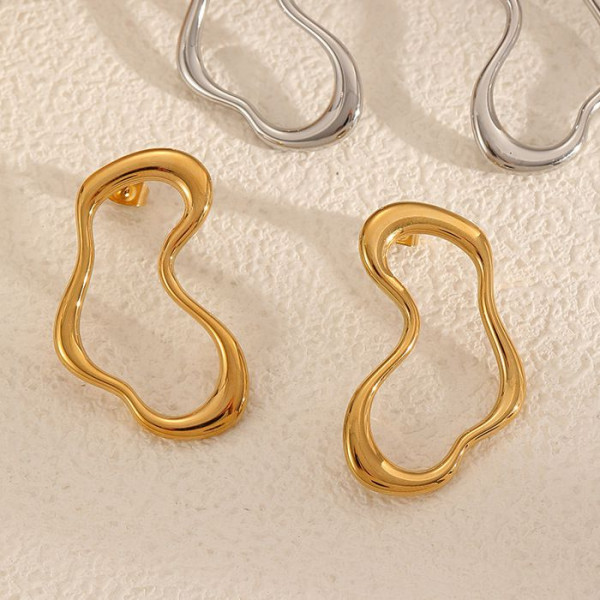 Серьги-пусеты разомкнутые контуры абстрактные CJL88389