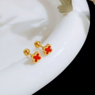 Серьги-пусеты Красный клевер CJC97725