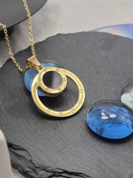 Колье медицинская сталь с напылением золотом J11350CJJ