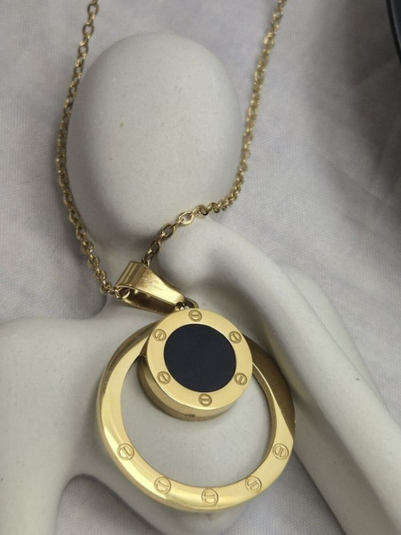 Колье медицинская сталь с напылением золотом J11350CJJ