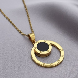 Колье медицинская сталь с напылением золотом J11350CJJ