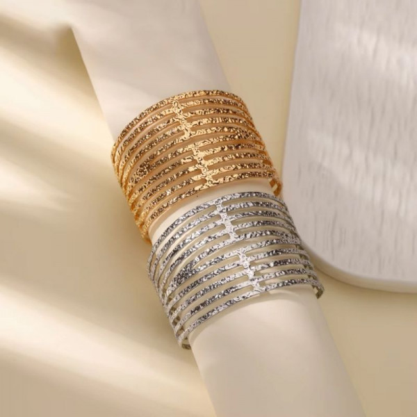 Браслет жесткий сетчатый с многорядным плетением CJL28286