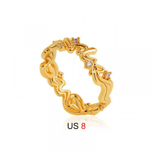 Фантазийное кольцо с зигзагообразным узором CJL16398