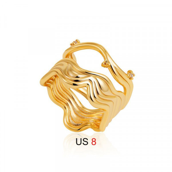 Фантазийное кольцо с зигзагообразным узором CJL16398