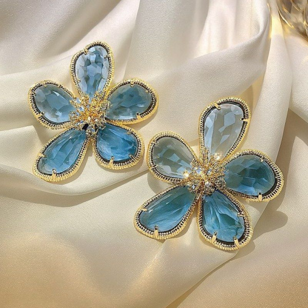 Серьги цветы ювелирный сплав 1J12359CJJ