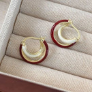 Многослойные серьги-конго с эмалью CJH66169