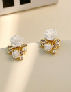 Серьги-пусеты «Белые розы» Z55042