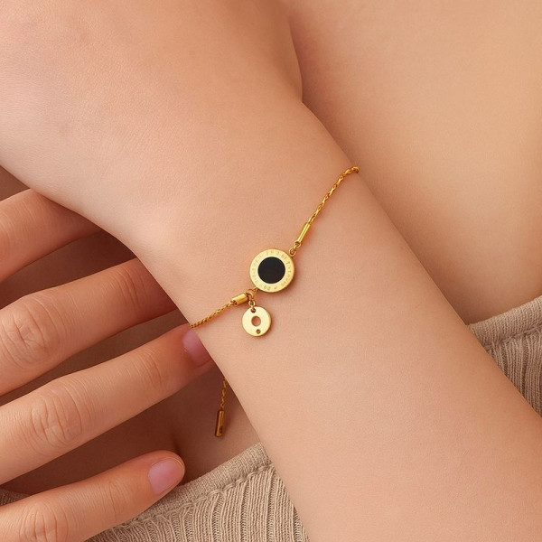 Браслет титановая сталь напыление золотом 1J12142CJJ