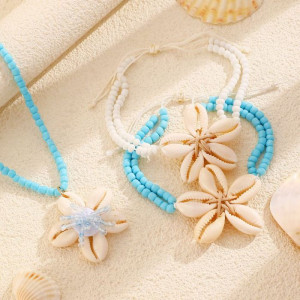 Браслет на ногу с объемным цветком CJM59842