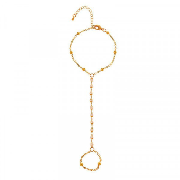 Слейв-браслет гранатовые искры на золотом фоне CJF48517