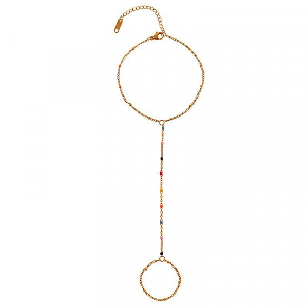 Слейв-браслет гранатовые искры на золотом фоне CJF48517