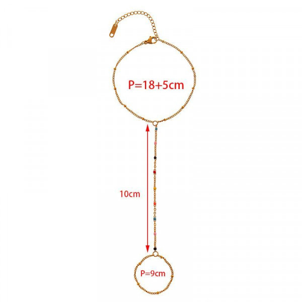 Слейв-браслет гранатовые искры на золотом фоне CJF48517
