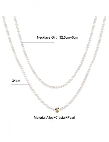 Двойное колье-чокер с жемчужной подвеской R57639MSK