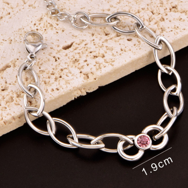 Браслет-цепочка с крупными полыми звеньями CJR89514