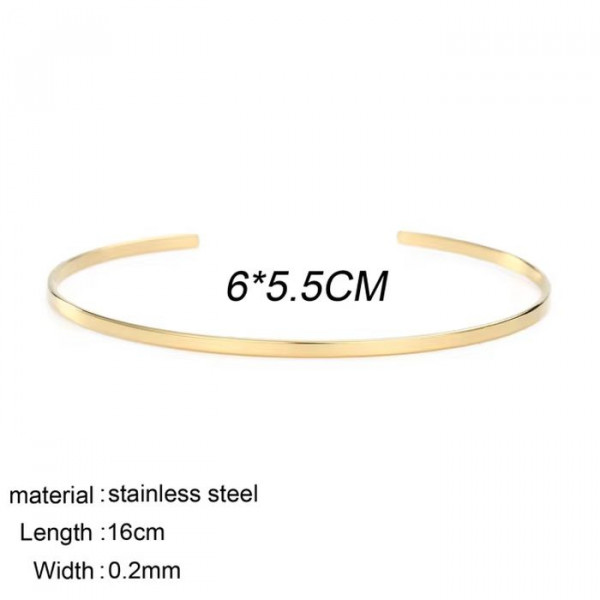 Браслет жесткий лаконичный золотистый YZ15508MSK