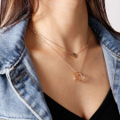 Тонкая двойная цепочка с подвеской в форме кольца CJP47916