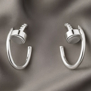 Серьги медь напыление серебром гвозди 1J12056CJJ