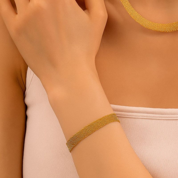 Браслет титановая сталь напыление золотом 1J12143CJJ