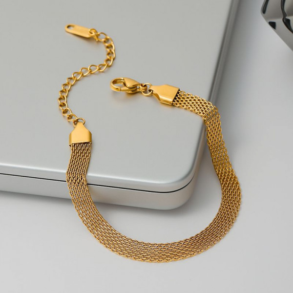 Браслет широкого фантазийного плетения с мягкой фактурой 1J12143CJJ