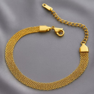 Браслет титановая сталь напыление золотом 1J12143CJJ