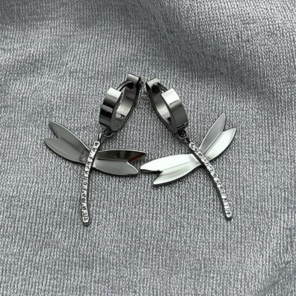 Серьги стальные стрекозы J10220CJJ