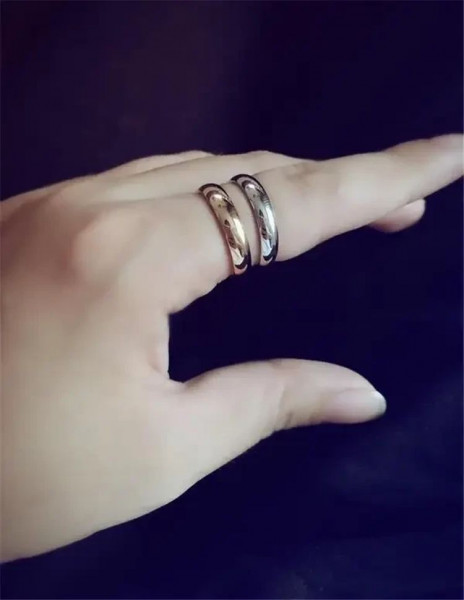 Кольцо стальное с напылением золотом обручальное J10173CJJ