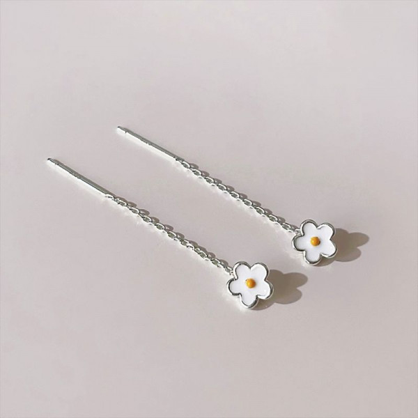 Минималистичные серьги-протяжки с фианитом CJQ20344