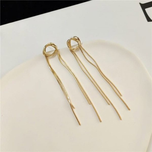 Длинные серьги-кольца с каскадом цепочек 1J11667CJJ